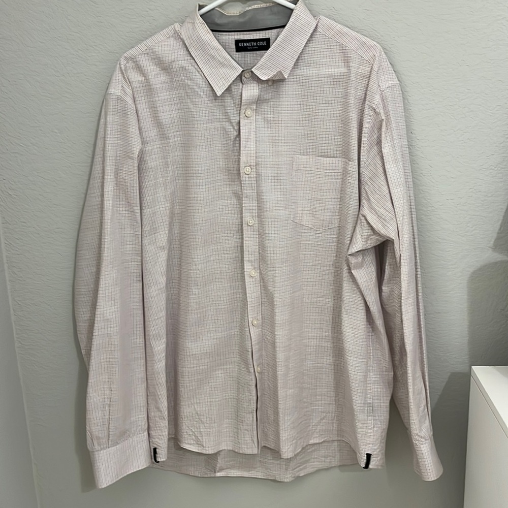 Mens red and blue button down